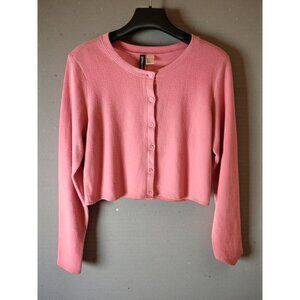 Divided by H&M Pink Crop Sweater | Size Large | Barbiecore Cozy Cute